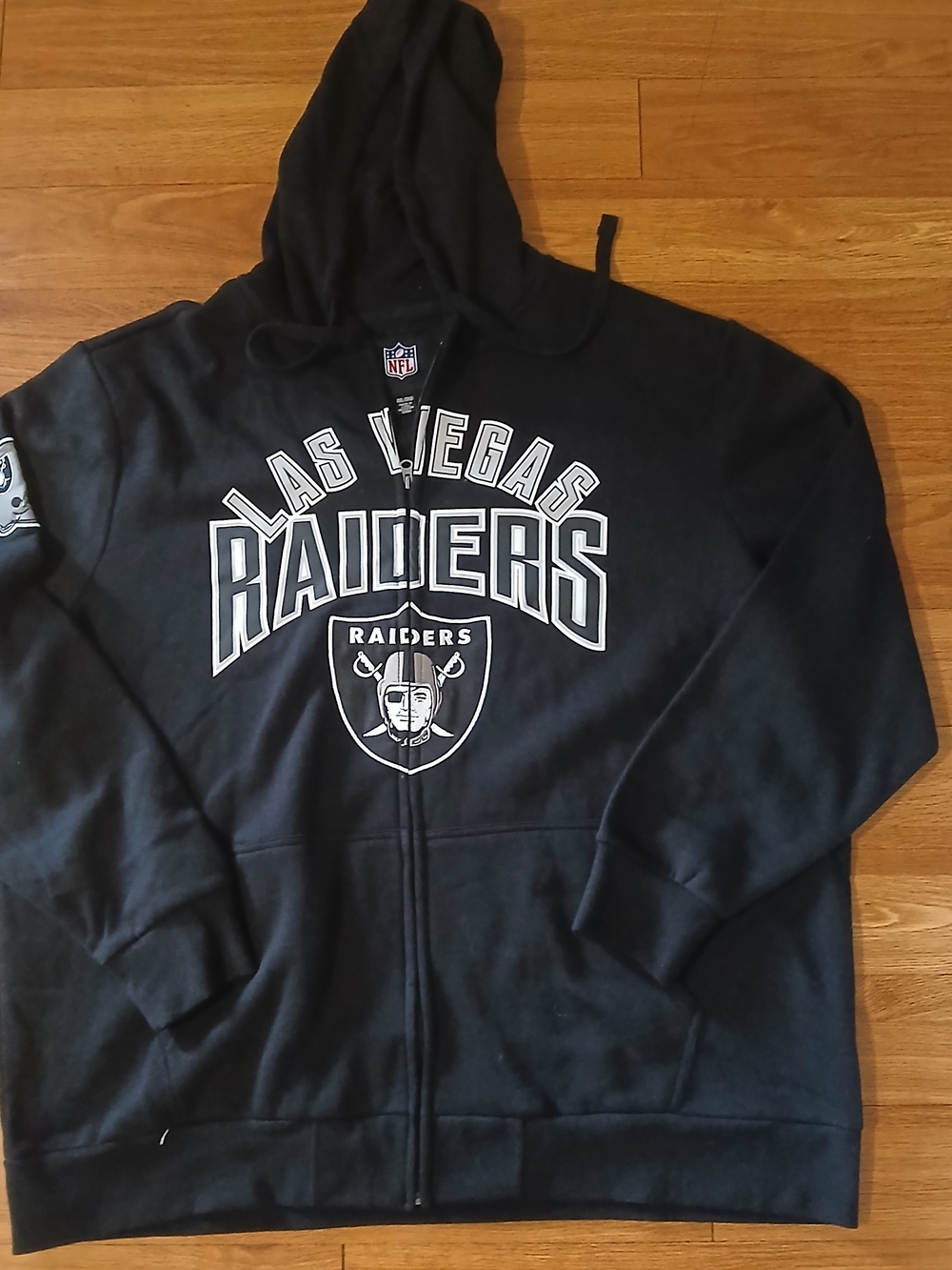 Las Vegas Raiders Men's Black Full-Zip Hoodie Jacket 3xl